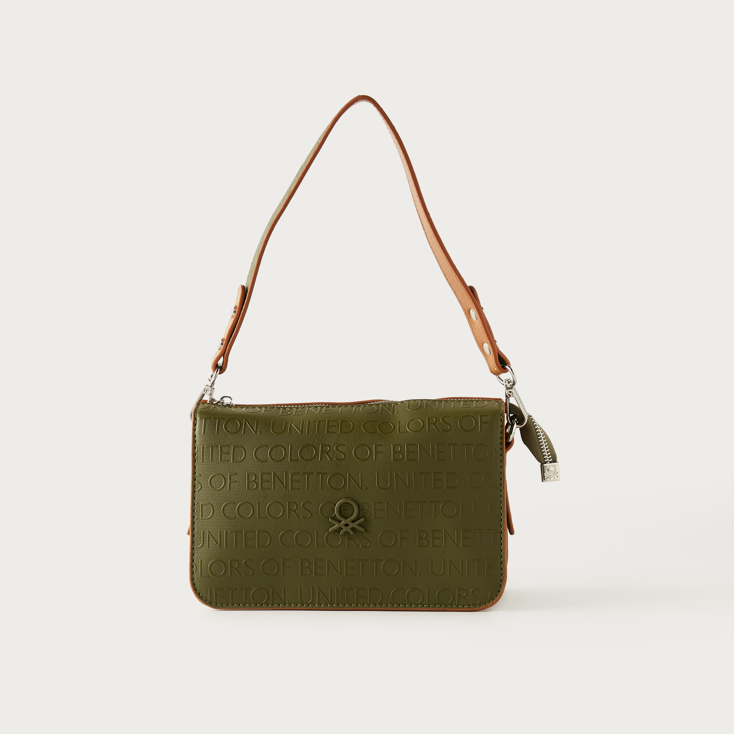 شنطة كروس بودي منقوشة بسحاب إغلاق من يونايتد كولورز أوف بينيتون-women-bagsandwallets-handbags-image-1