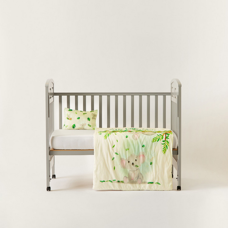 Fancy Fluff Koala Print 2-Piece Organic Comforter Set