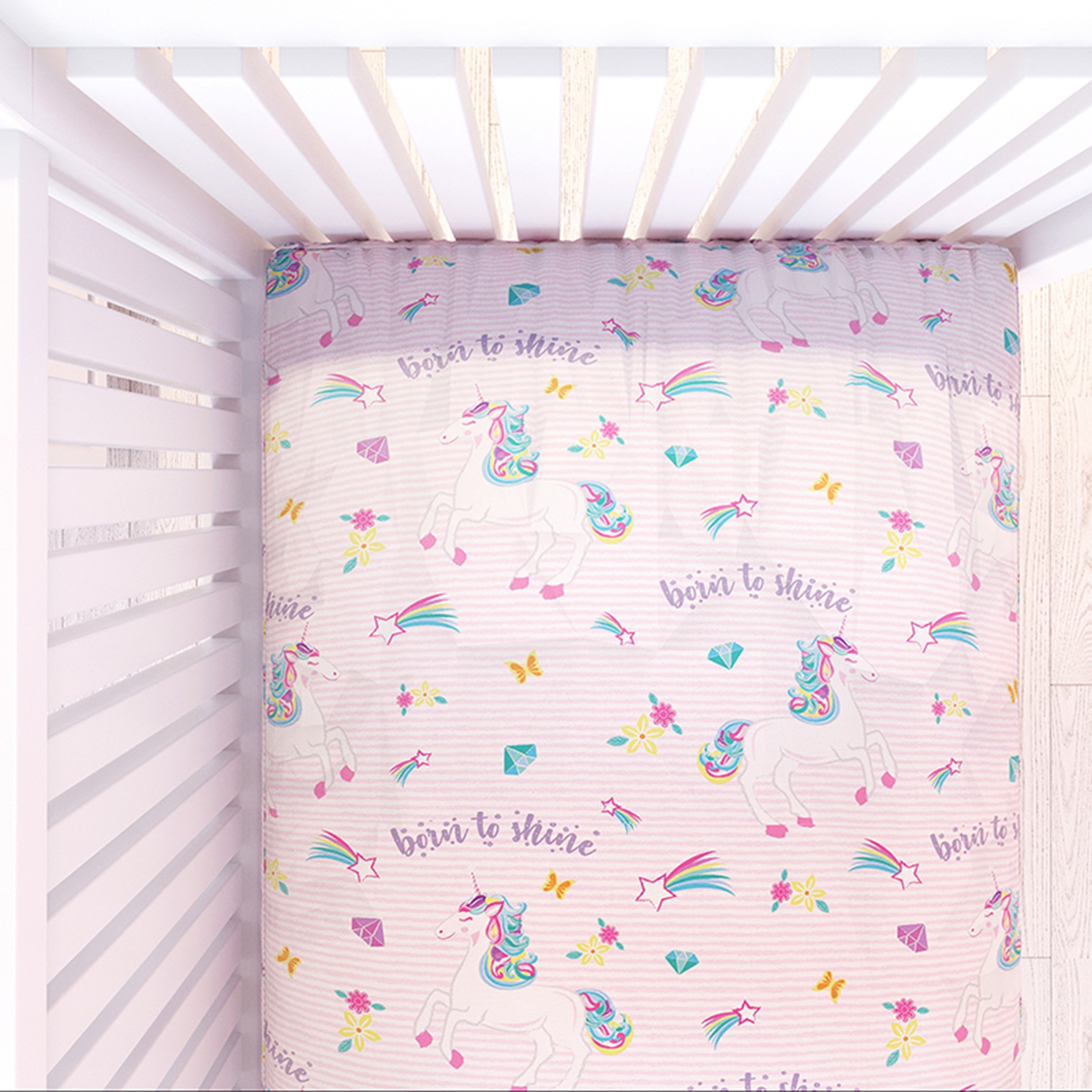 Fancy Fluff Unicorn Print 4-Piece Organic Bedding Set-baby-nursery-babybedding-image-11