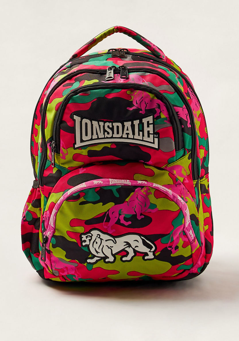 Lonsdale Printed Backpack with Zip Closure - 18 inches-Backpacks-image-0