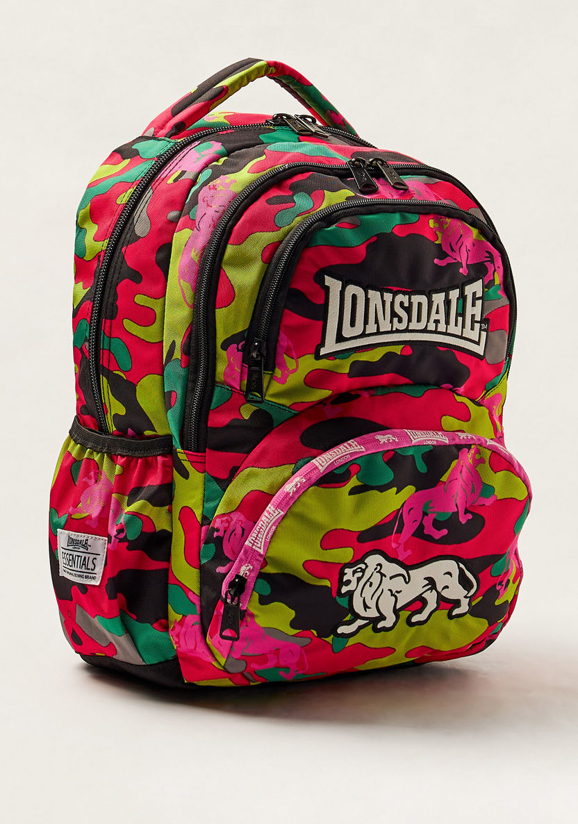Lonsdale Printed Backpack with Zip Closure - 18 inches-Backpacks-image-1