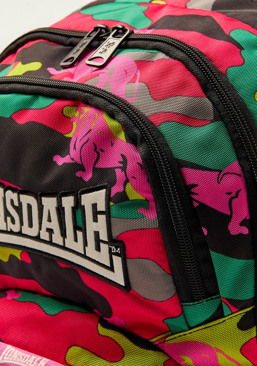 Lonsdale Printed Backpack with Zip Closure - 18 inches-Backpacks-image-2