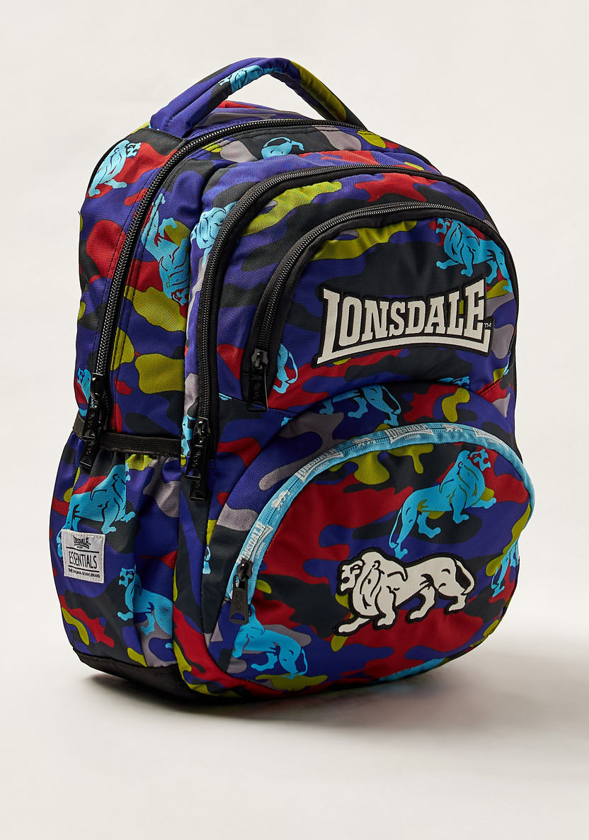 Lonsdale Printed Backpack with Zip Closure - 18 inches-Backpacks-image-1