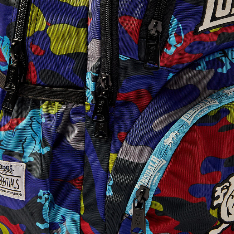 Lonsdale Printed Backpack with Zip Closure - 18 inches