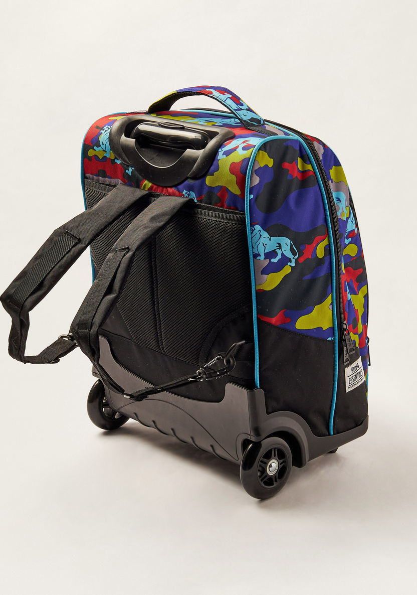 Lonsdale Printed Trolley Backpack with Zip Closure-Trolleys-image-3