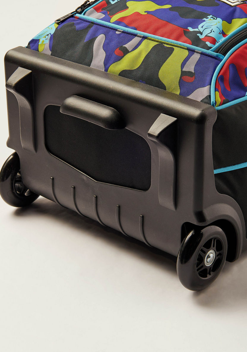 Lonsdale Printed Trolley Backpack with Zip Closure-Trolleys-image-4
