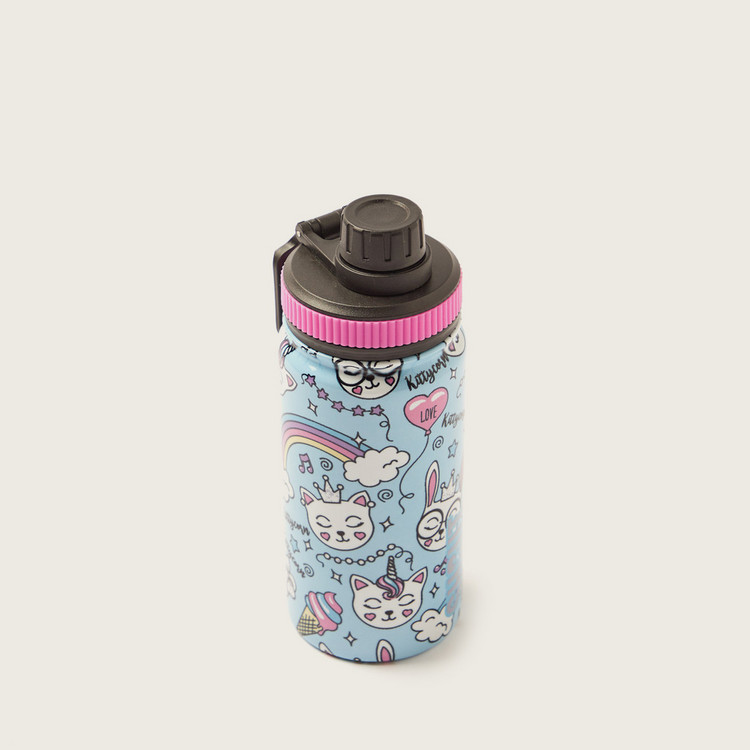 SHOUT Printed Water Bottle with Flip Lid - 630 ml