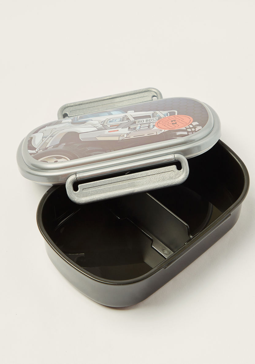 SHOUT Car Print 2-Partition Lunch Box with Clip Lock Closure-Lunch Boxes-image-2
