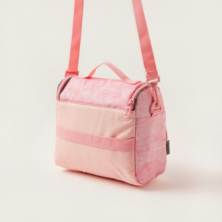 SHOUT Marble Print Lunch Bag with Shoulder Strap