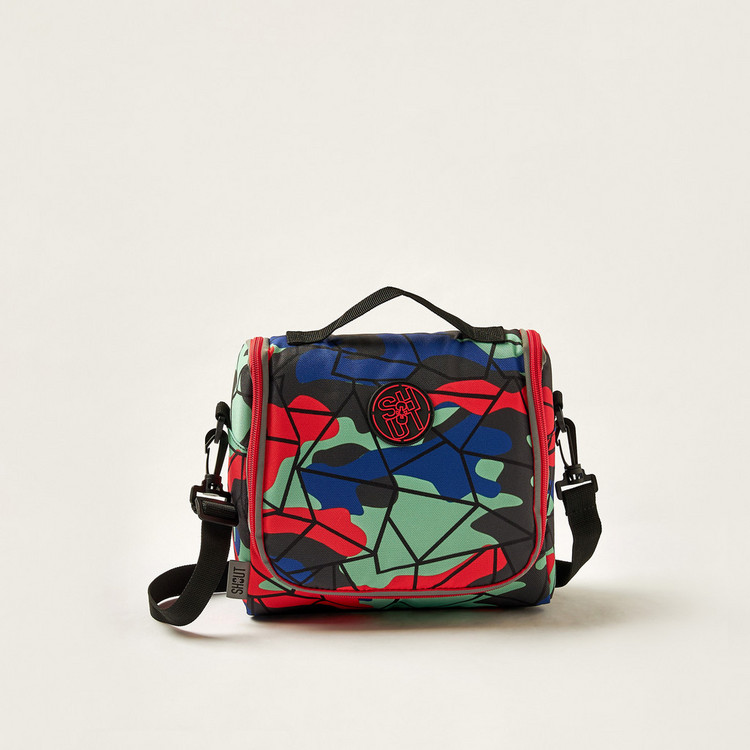 SHOUT Camouflage Printed Lunch Bag with Shoulder Strap