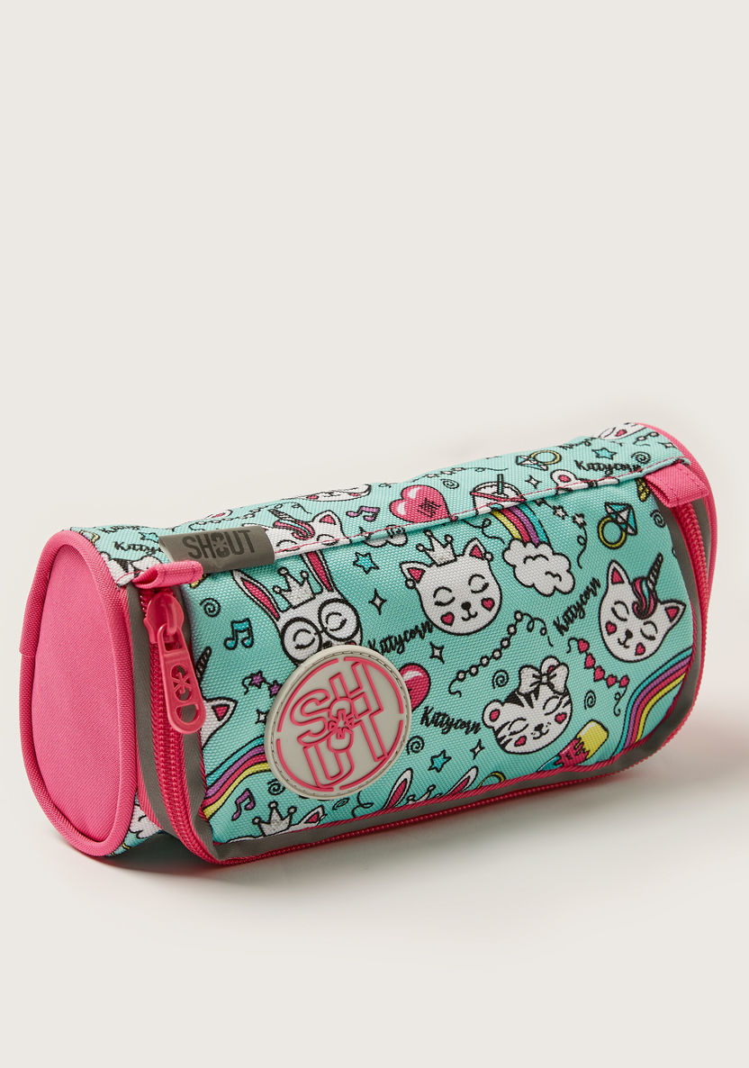 SHOUT Printed Pencil Case with Zip Closure-Pencil Cases-image-1