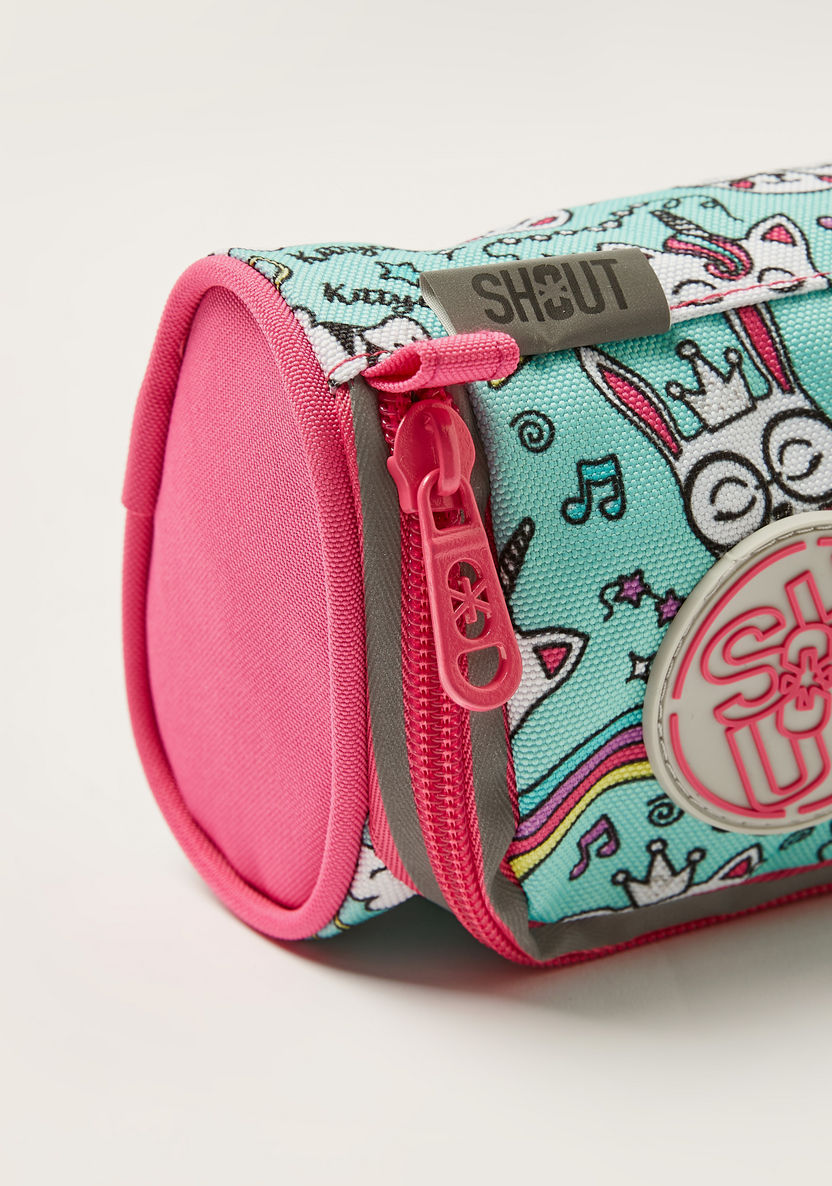 SHOUT Printed Pencil Case with Zip Closure-Pencil Cases-image-2