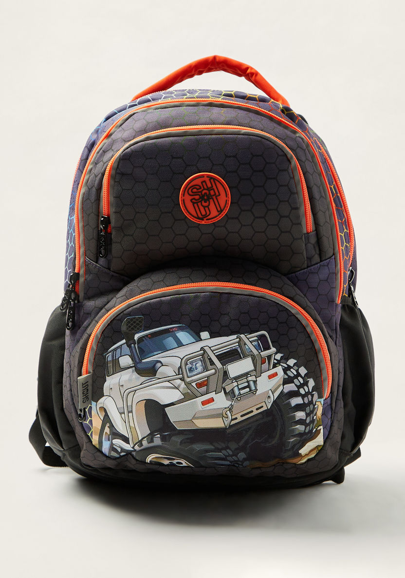 Shout Printed Backpack with Adjustable Shoulder Straps - 18 inches-Backpacks-image-0