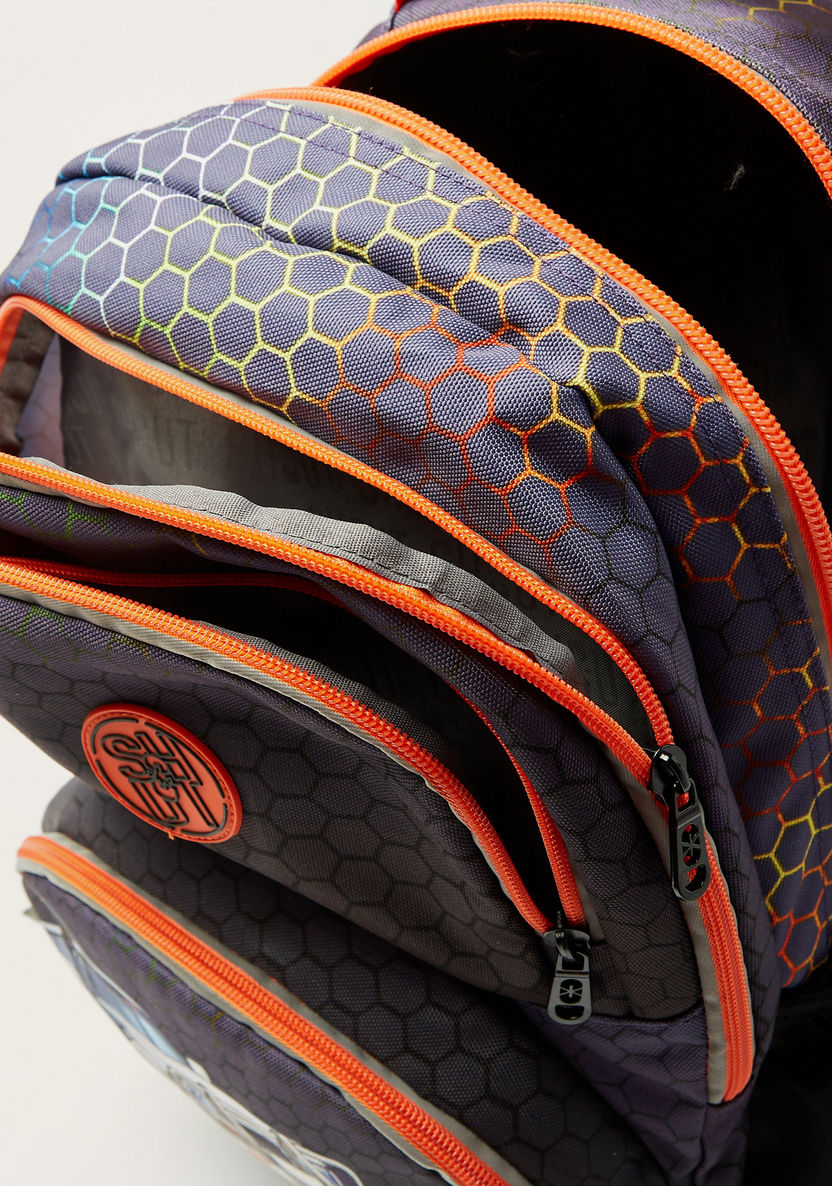 Shout Printed Backpack with Adjustable Shoulder Straps - 18 inches-Backpacks-image-4