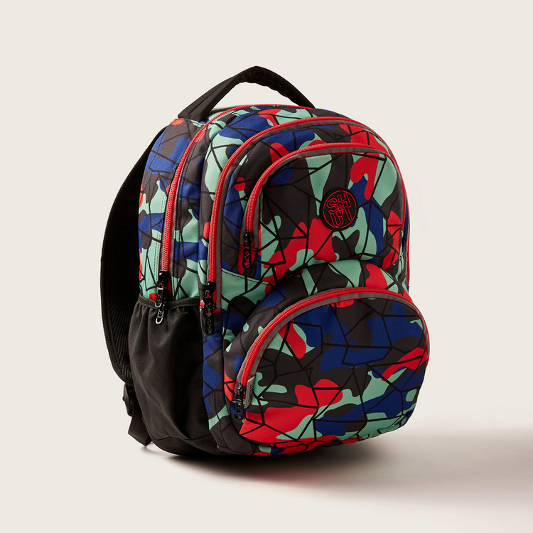 SHOUT Camouflage Print 18-inch Backpack with Zip Closure
