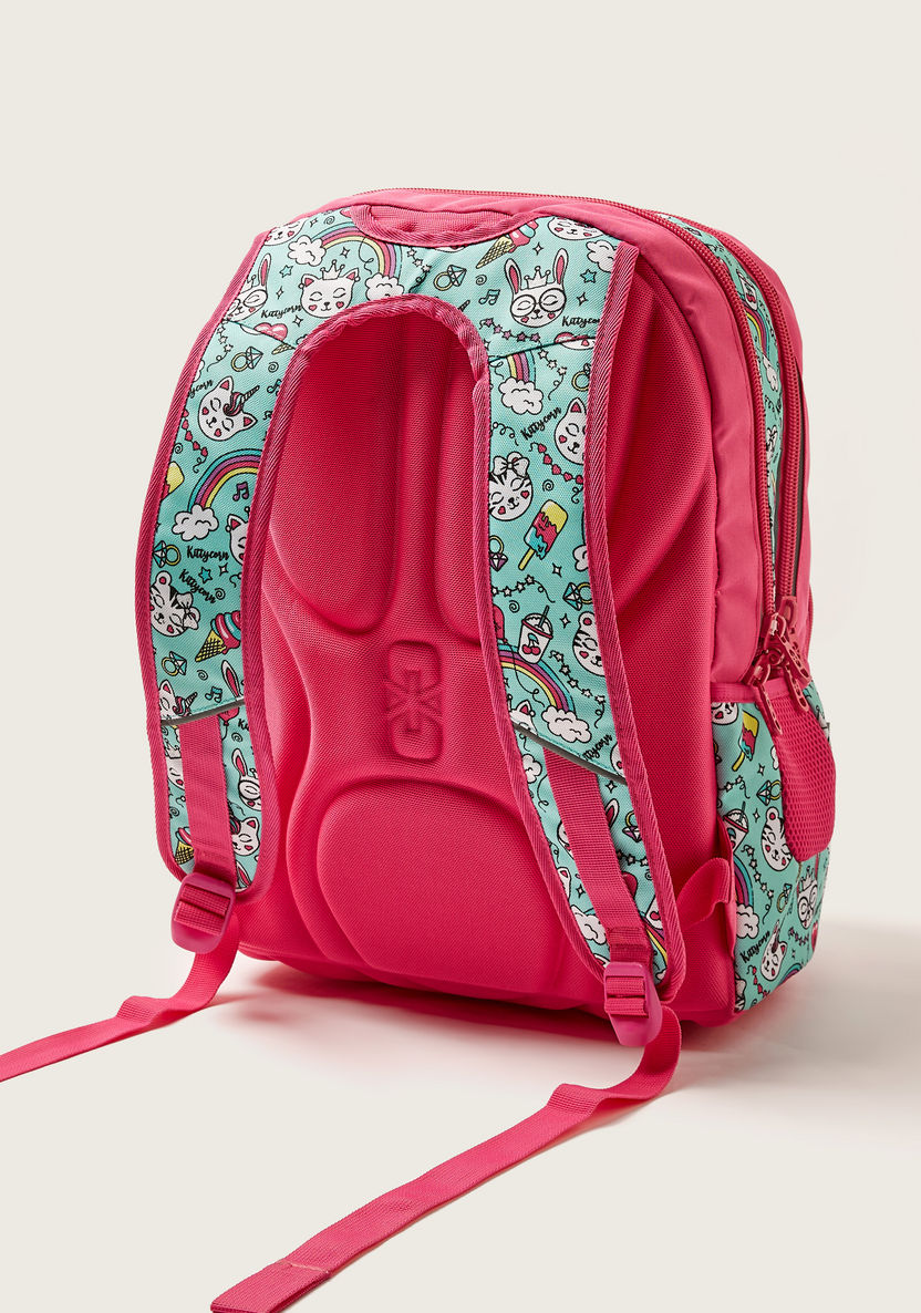 SHOUT Printed Backpack with Adjustable Shoulder Straps and Zip Closure - 18 inches-Backpacks-image-3