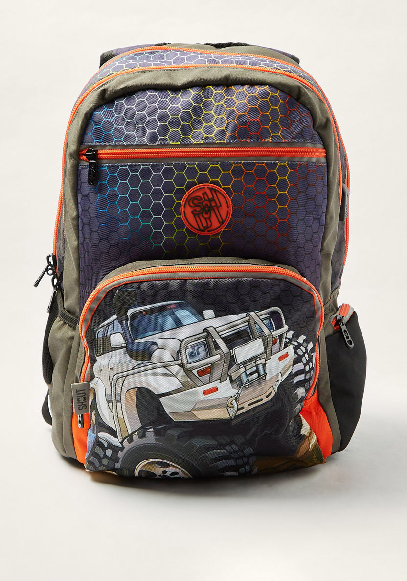 Shout Printed Backpack with Adjustable Shoulder Straps - 18 inches-Backpacks-image-0