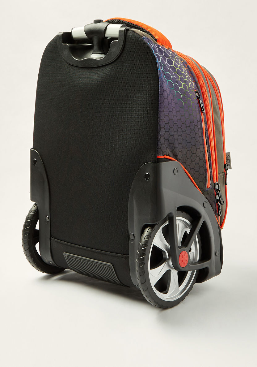 Shout Car Print 18-inch Trolley Backpack with Wheels and Retractable Handle-Trolleys-image-3