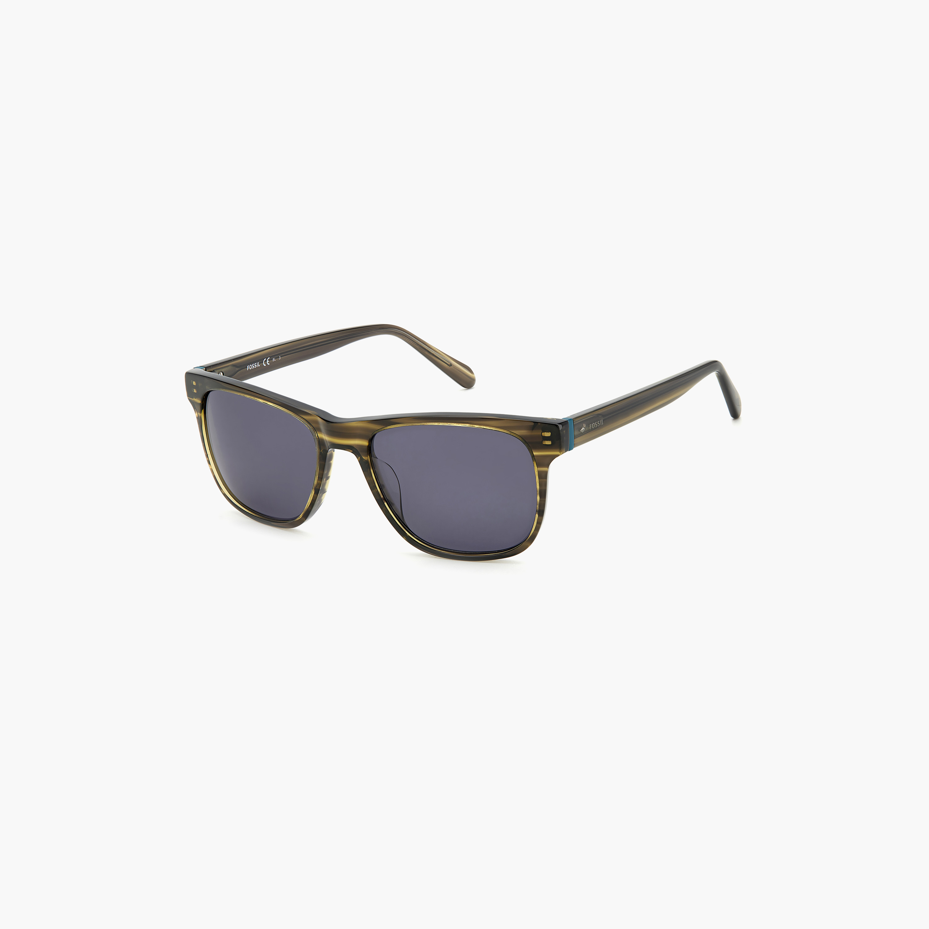 Fossil Men's UV Protected Grey Lens 55 mm Square Sunglasses | 204426-men-sunglasses-image-1