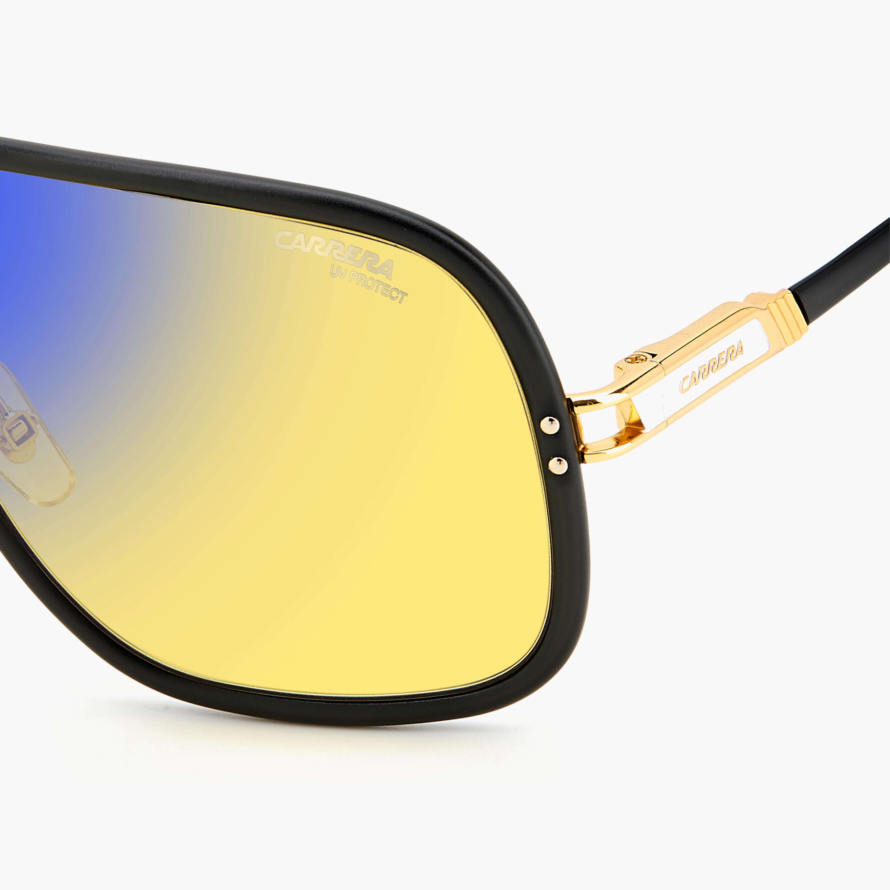 Carrera Unisex Yellow Mirror UV Protected Lens Shield Sunglass