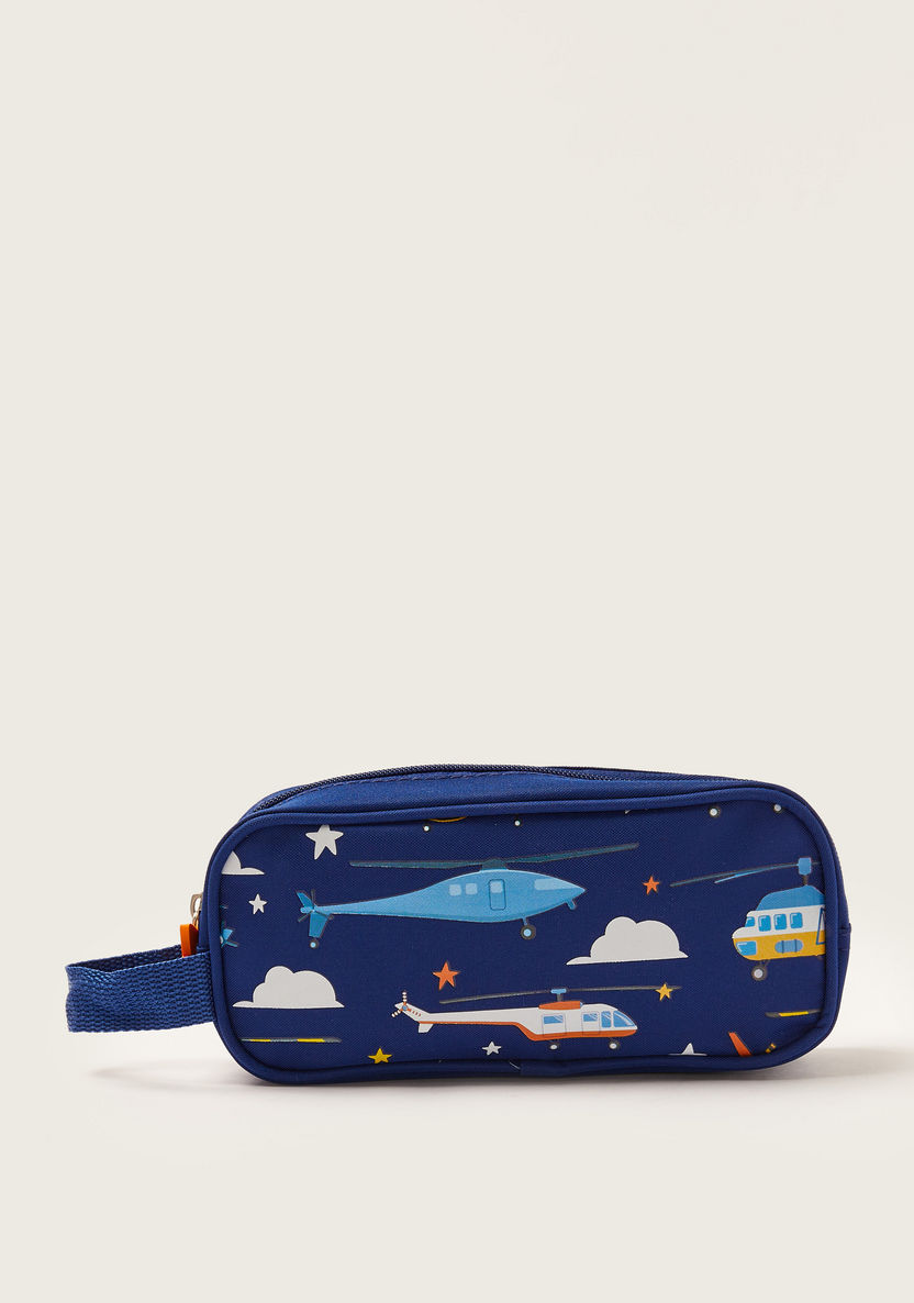 Maricart Helicopter Print Trolley Backpack with Lunch Bag and Pencil Pouch-Trolleys-image-8