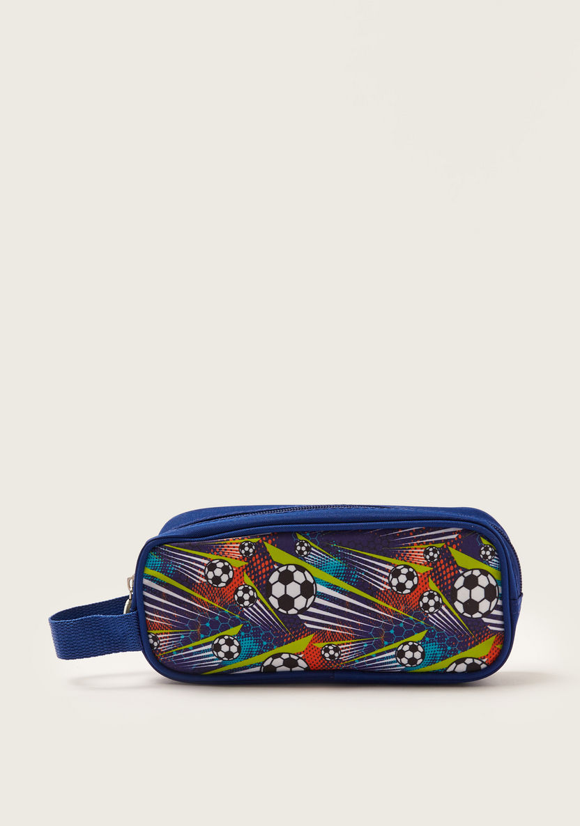 Maricart Football Print Trolley Backpack with Lunch Bag and Pencil Pouch-School Sets-image-8