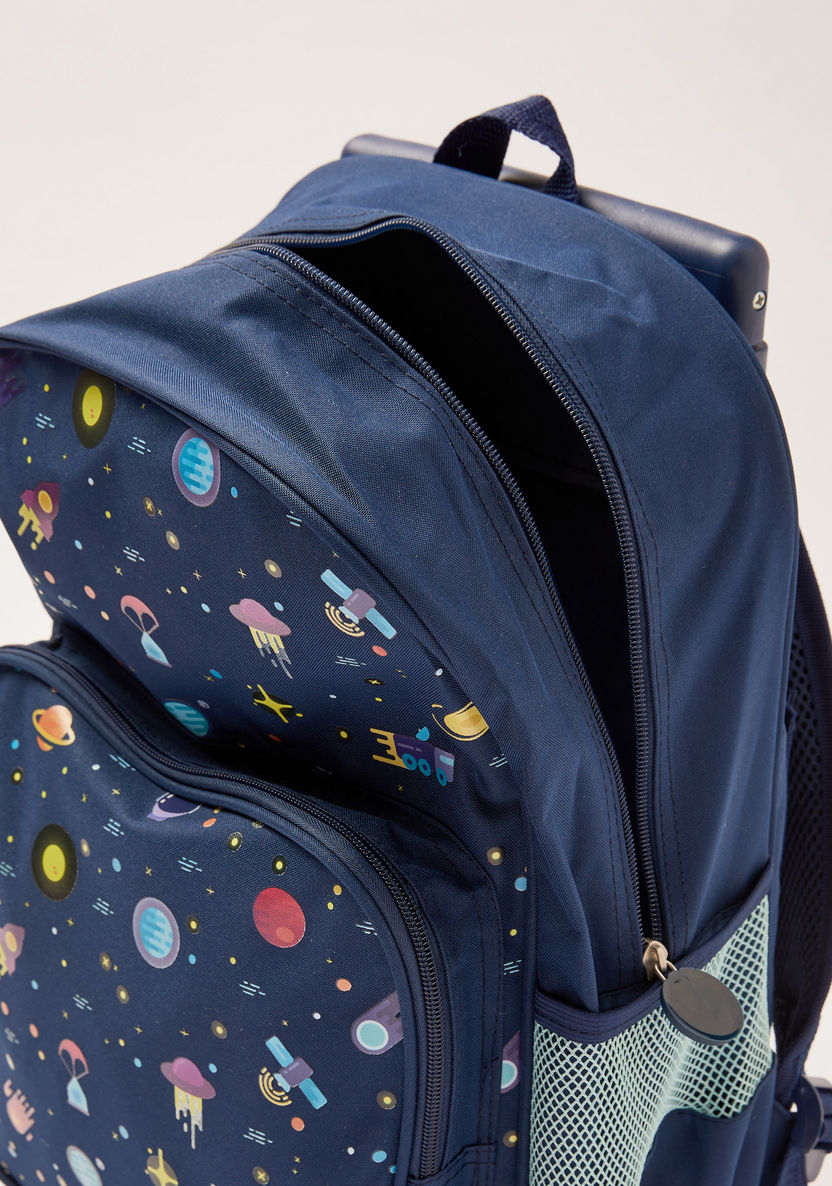 Maricart Space Print Trolley Backpack with Lunch Bag and Pencil Pouch-School Sets-image-5