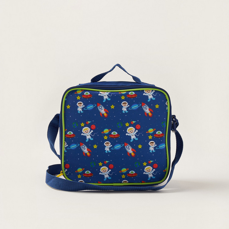 Maricart Printed Trolley Backpack with Lunch Bag and Pencil Case