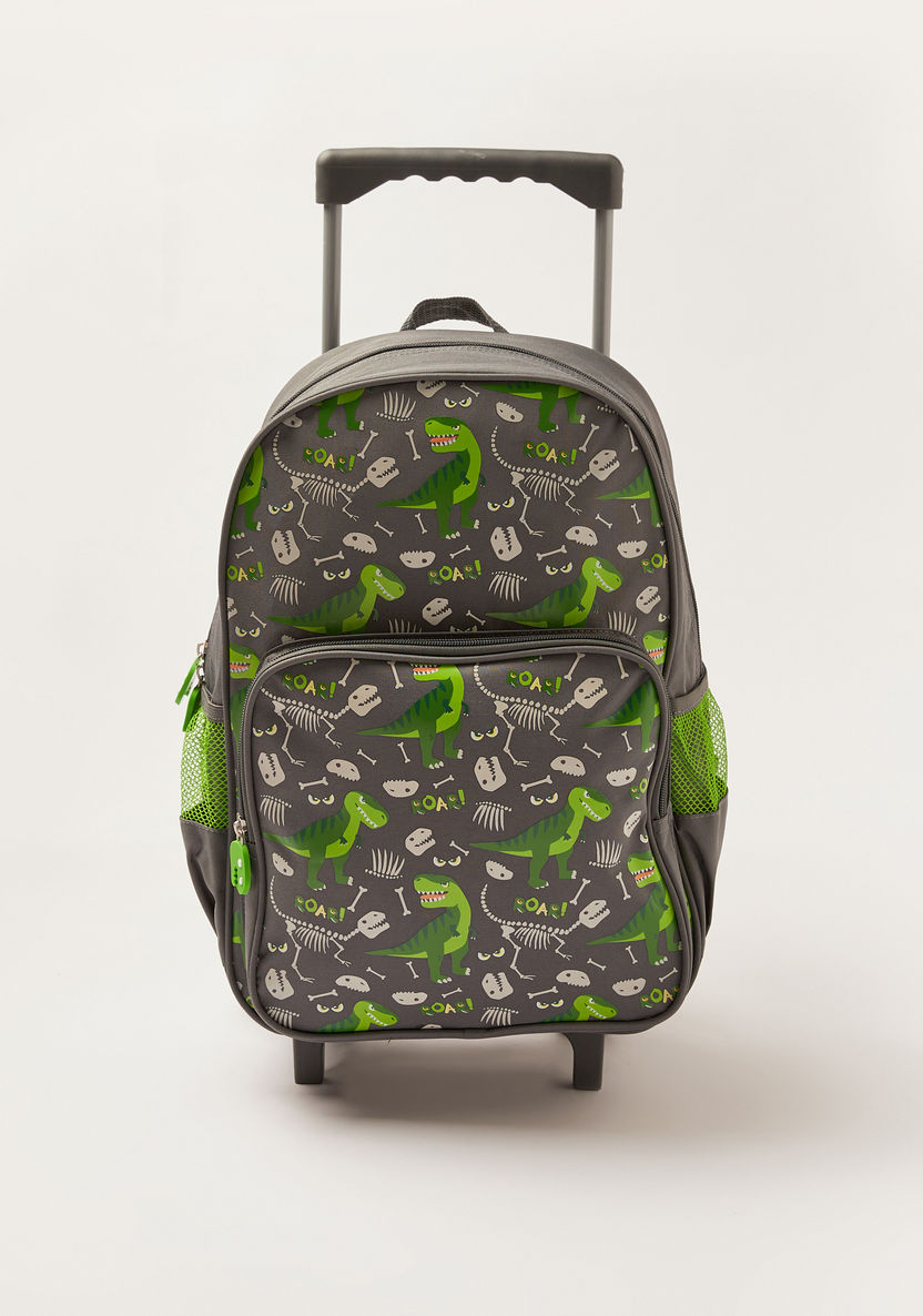 Maricart Dinosaur Print 16-inch Trolley Backpack with Lunch Bag and Pencil Pouch-School Sets-image-1