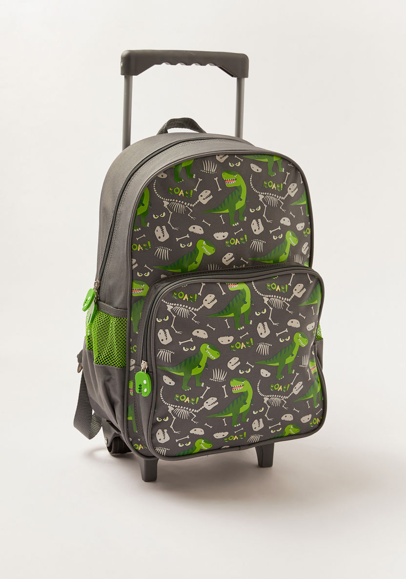 Maricart Dinosaur Print 16-inch Trolley Backpack with Lunch Bag and Pencil Pouch-School Sets-image-2