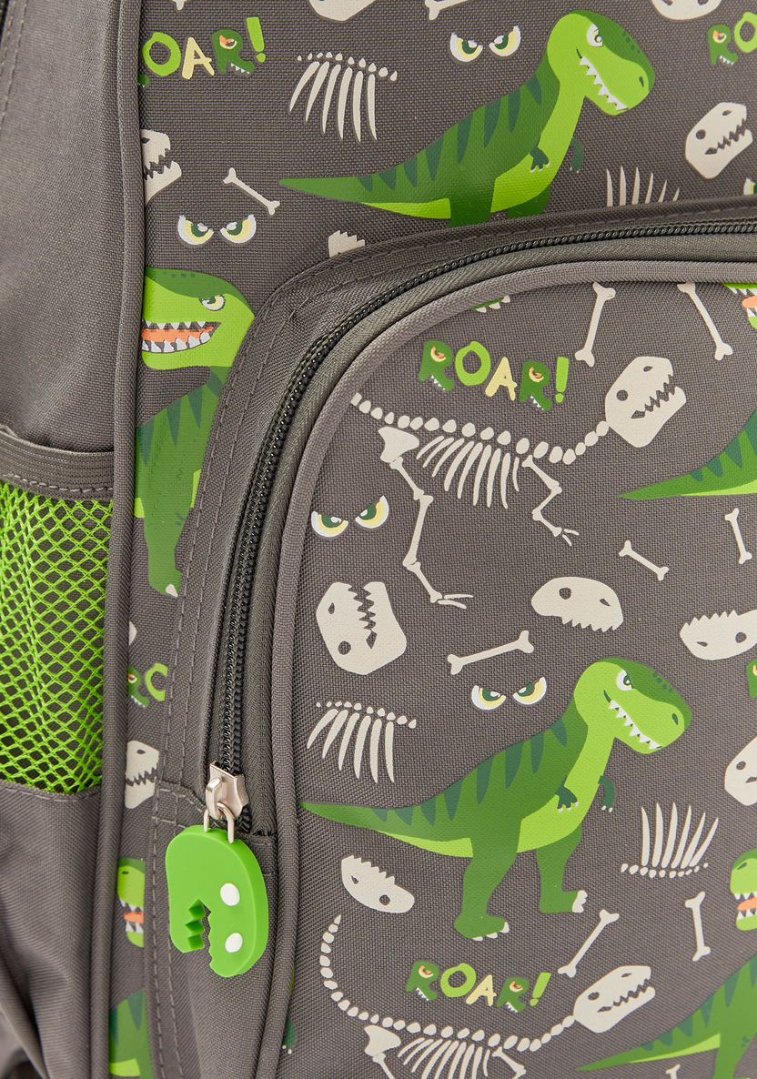 Maricart Dinosaur Print 16-inch Trolley Backpack with Lunch Bag and Pencil Pouch-School Sets-image-4