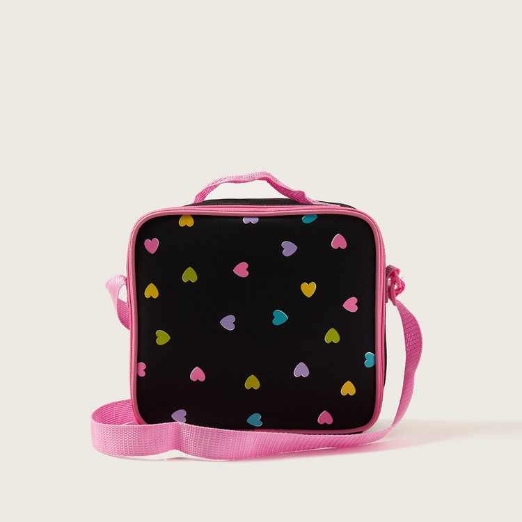 Maricart Heart Print Trolley Backpack with Lunch Bag and Pencil Case