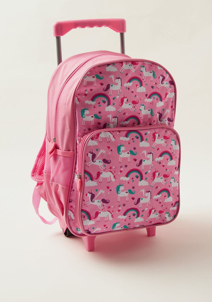 Maricart Unicorn Print Trolley Backpack with Lunch Bag and Pencil Case-School Sets-image-1