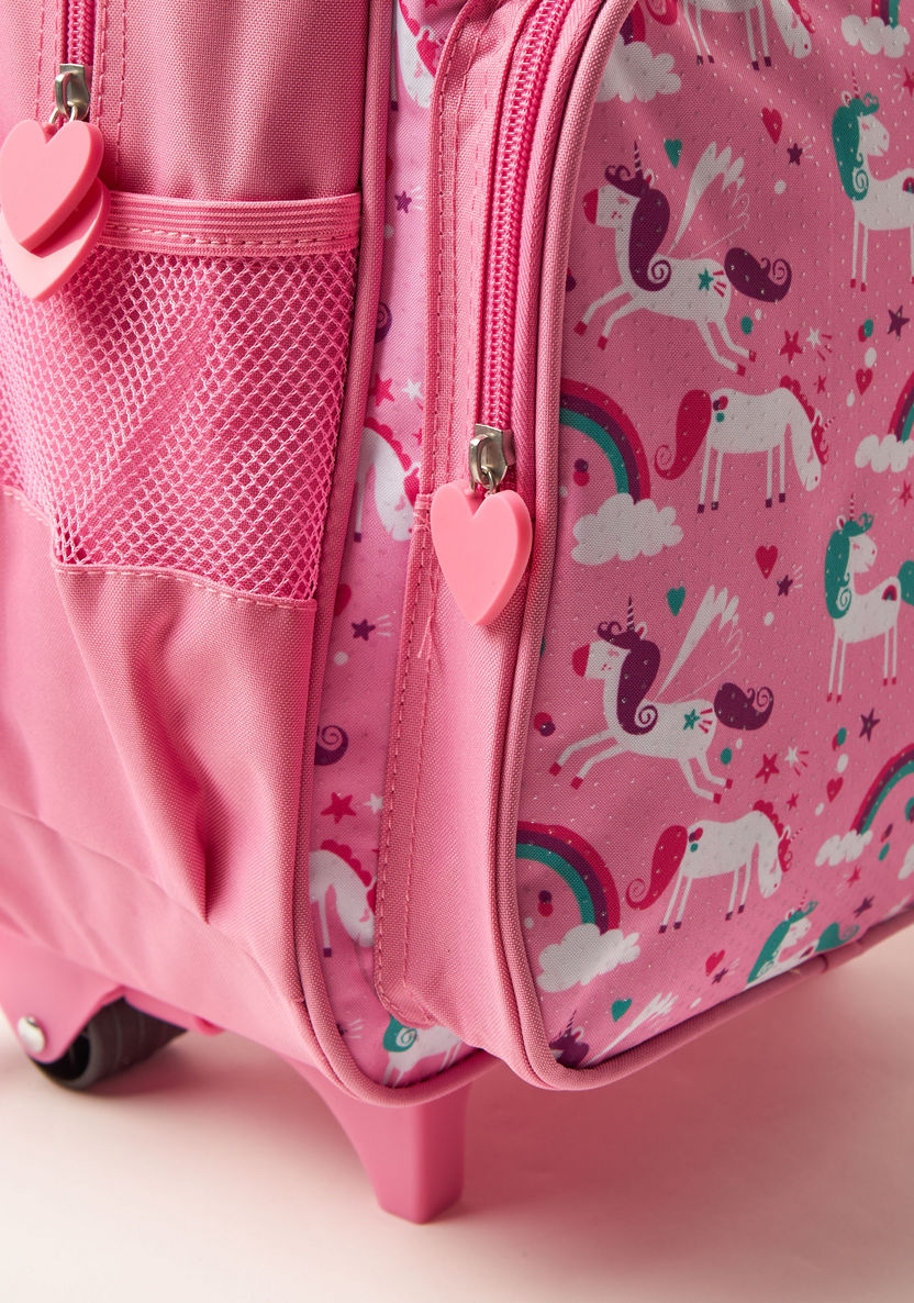 Maricart Unicorn Print Trolley Backpack with Lunch Bag and Pencil Case-School Sets-image-2