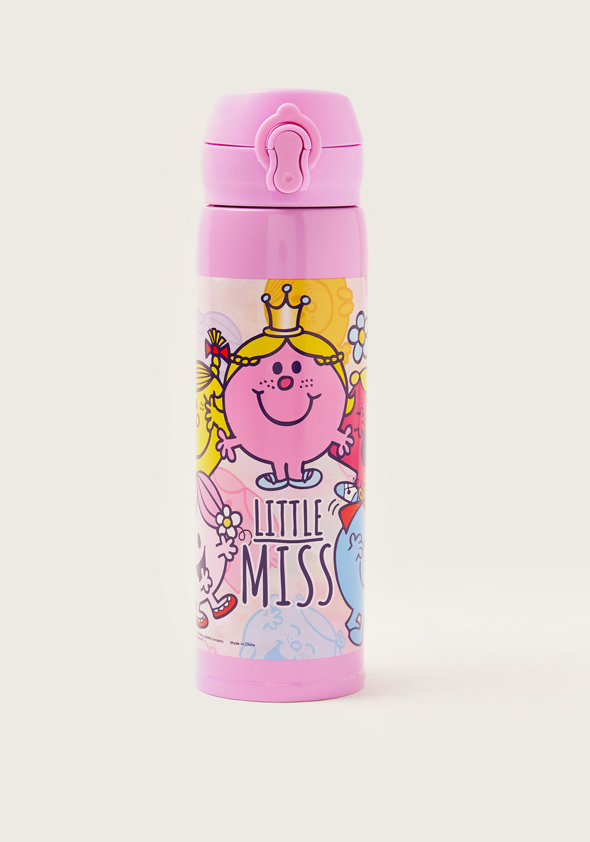 Sanrio Mr. Men and Little Miss Print Water Bottle with Clip Lock Closure-Water Bottles-image-0