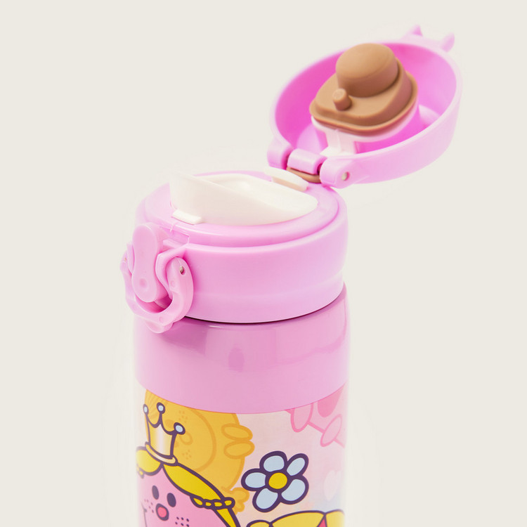 Sanrio Mr. Men and Little Miss Print Water Bottle with Clip Lock Closure