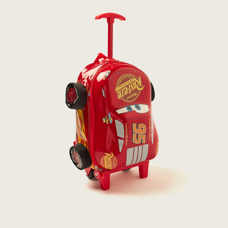 Simba Cars 3D Wheels Applique Trolley Backpack - 14 inches