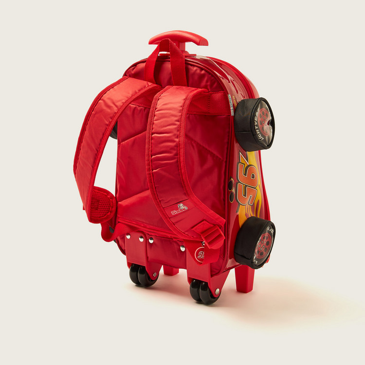Simba Cars 3D Wheels Applique Trolley Backpack - 14 inches