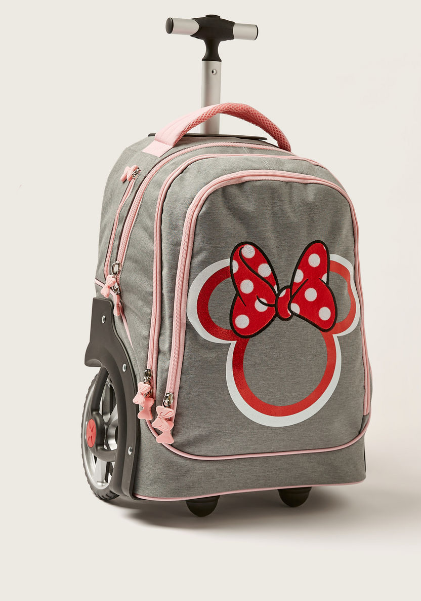 Simba Minnie Mouse Print 18-inch Trolley Backpack with Wheels-Trolleys-image-1