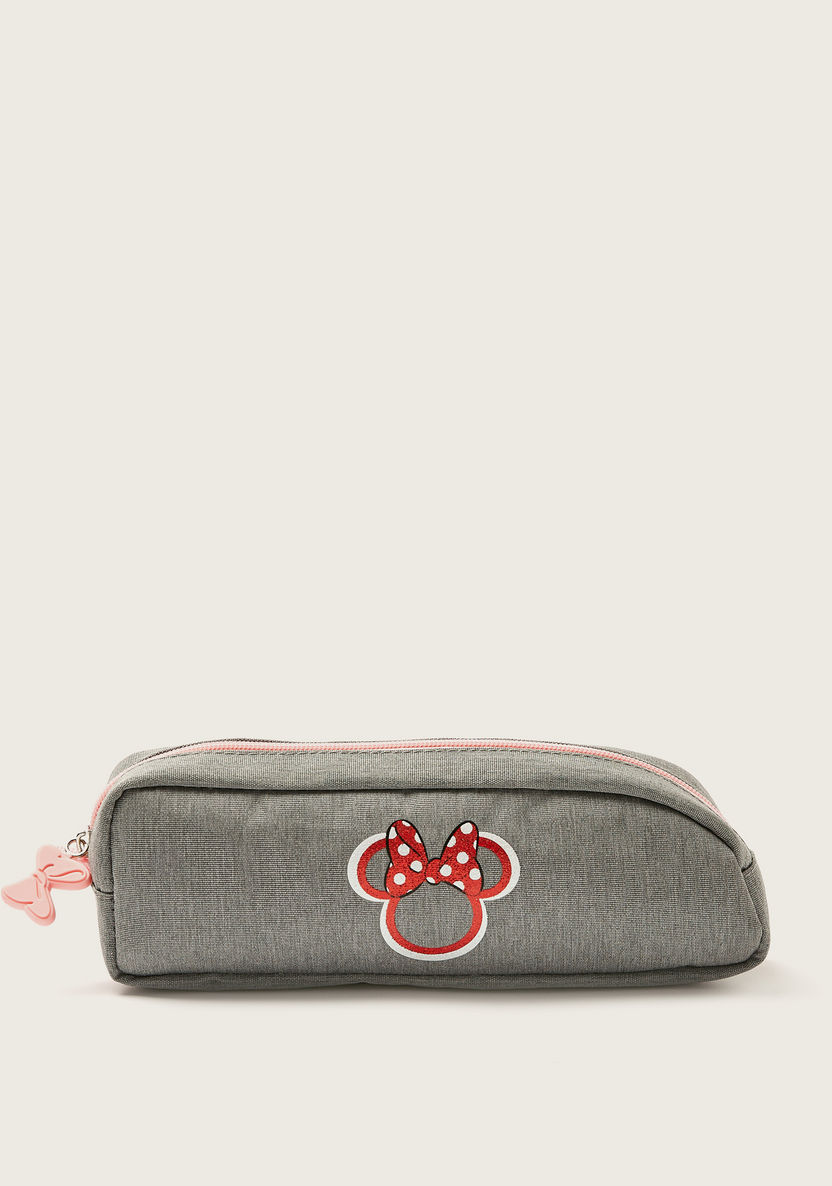 Simba Minnie Mouse Print Pencil Case with Zip Closure-Pencil Cases-image-0