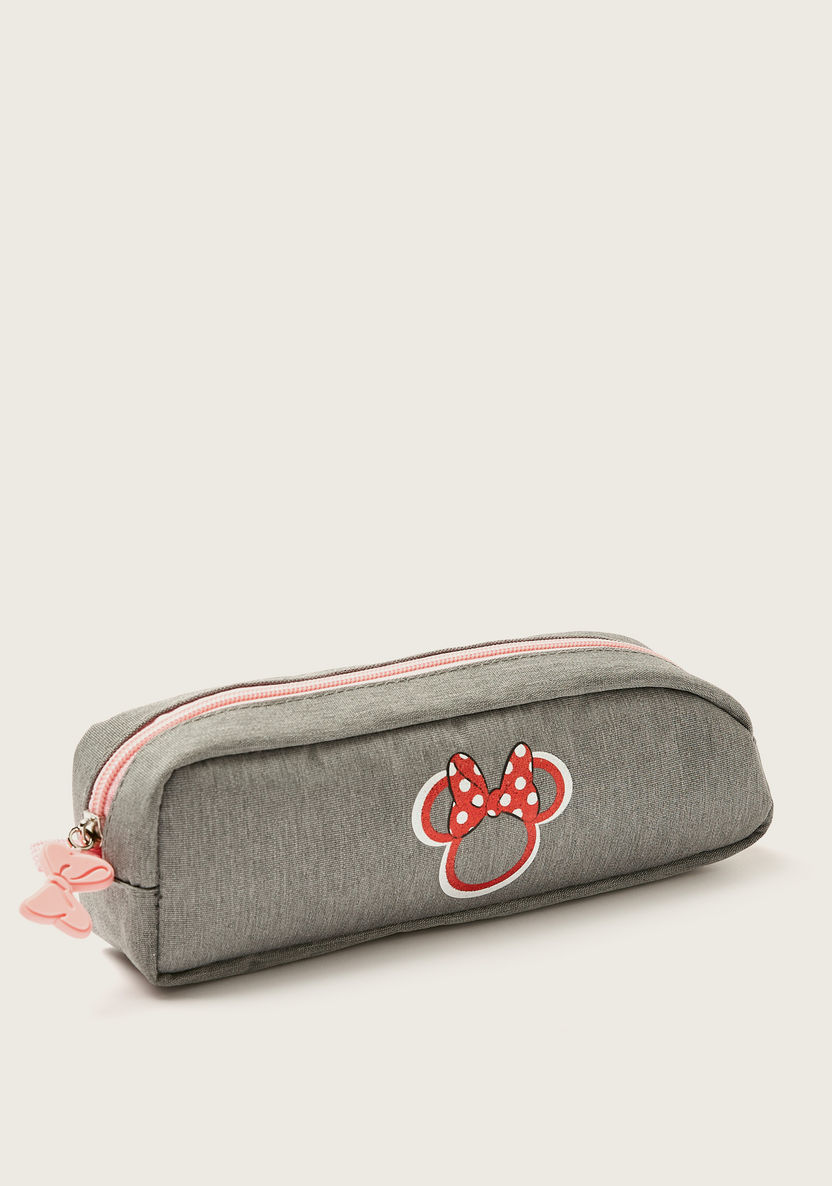 Simba Minnie Mouse Print Pencil Case with Zip Closure-Pencil Cases-image-1