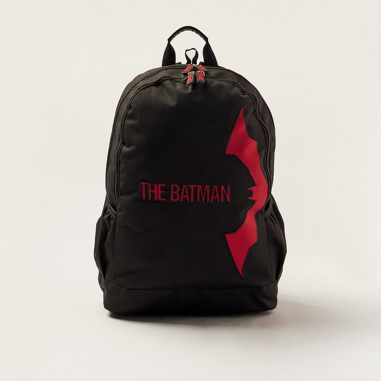 Simba Batman Logo Print Backpack with Zip Closure