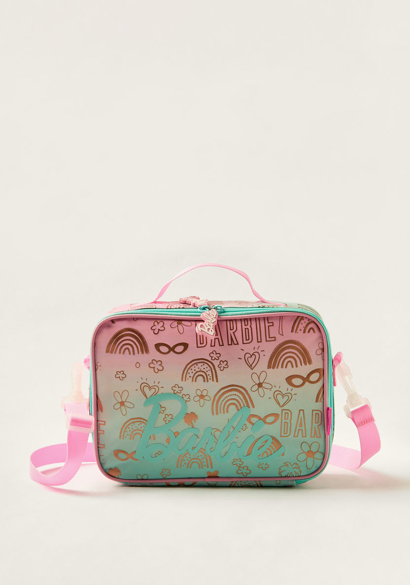 Barbie Print Lunch Bag with Adjustable Strap-Lunch Bags-image-0