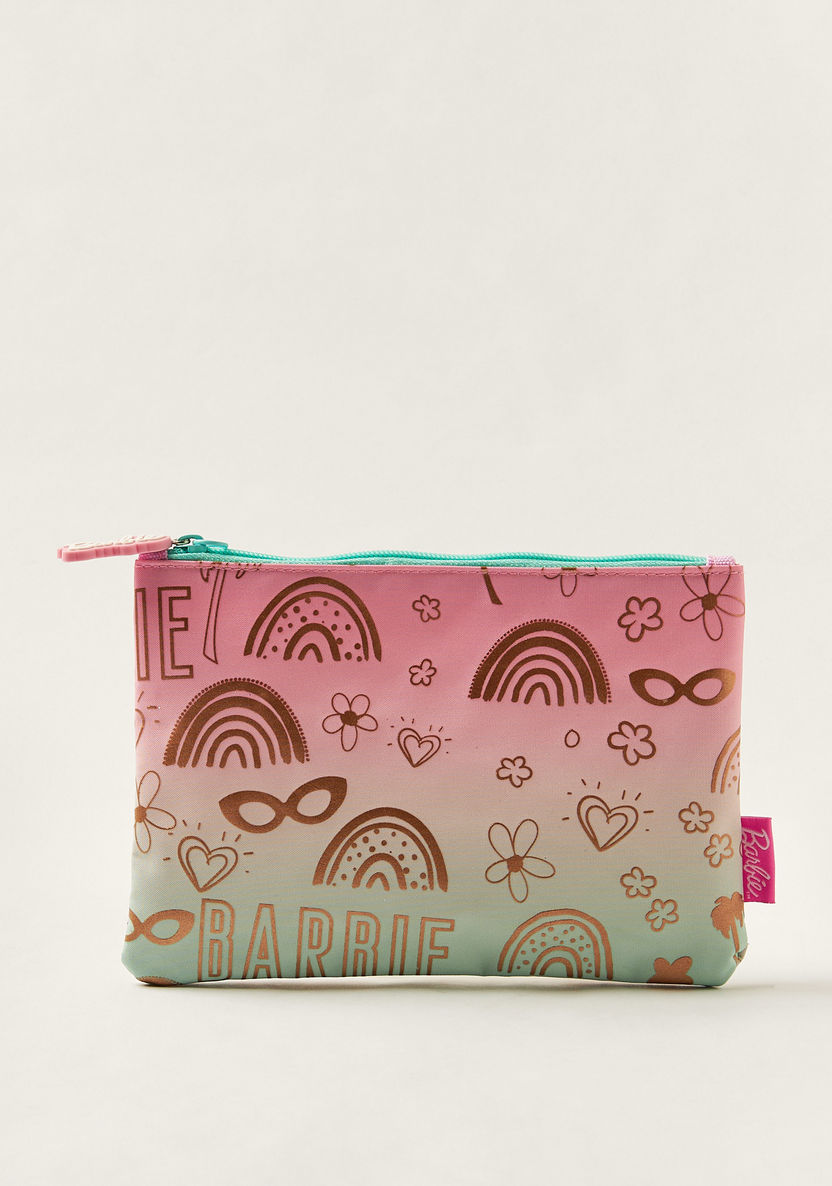 Barbie Printed Pencil Pouch with Zip Closure-Pencil Cases-image-0