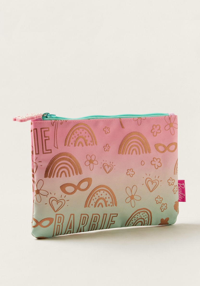 Barbie Printed Pencil Pouch with Zip Closure-Pencil Cases-image-1