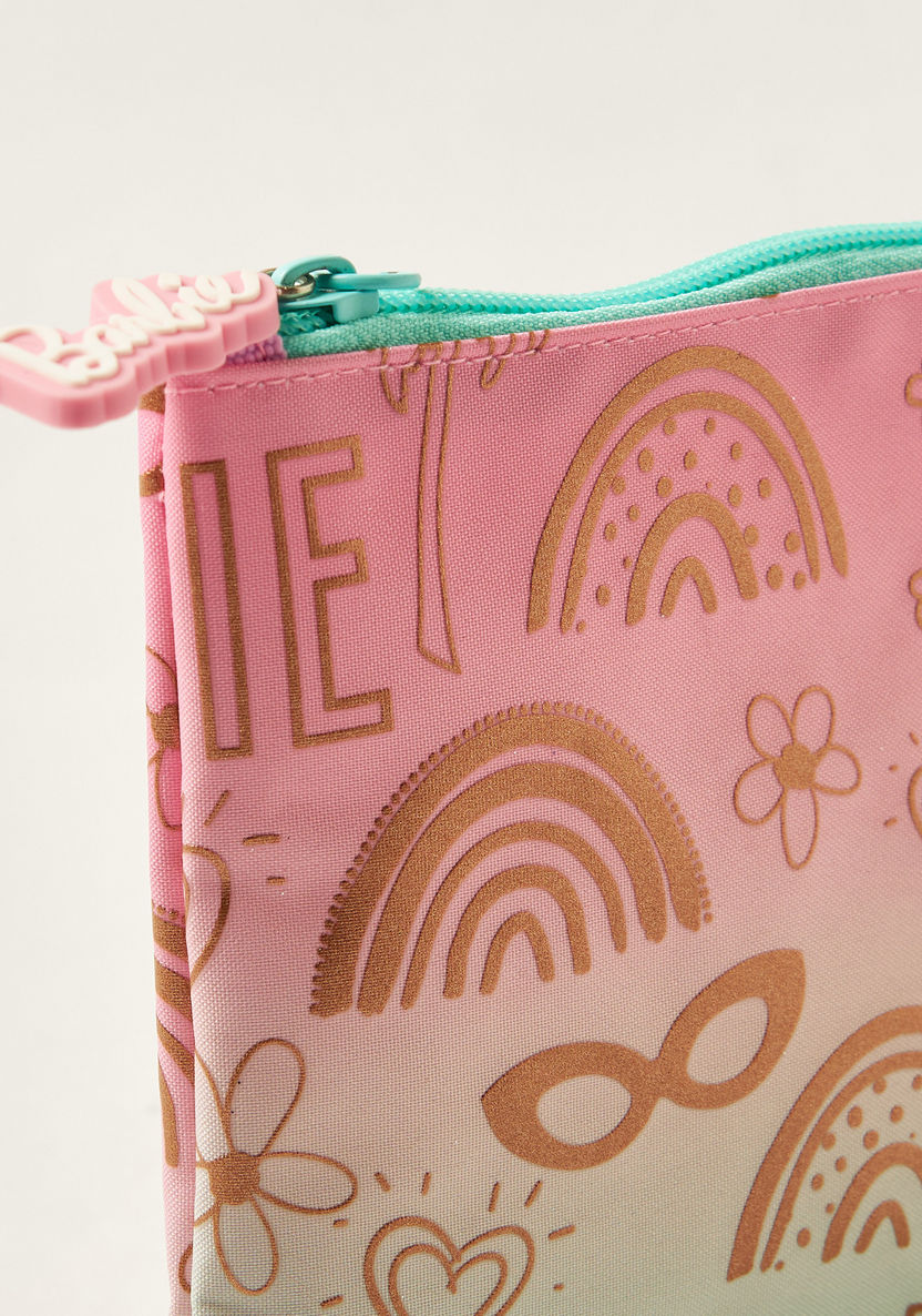 Barbie Printed Pencil Pouch with Zip Closure-Pencil Cases-image-2