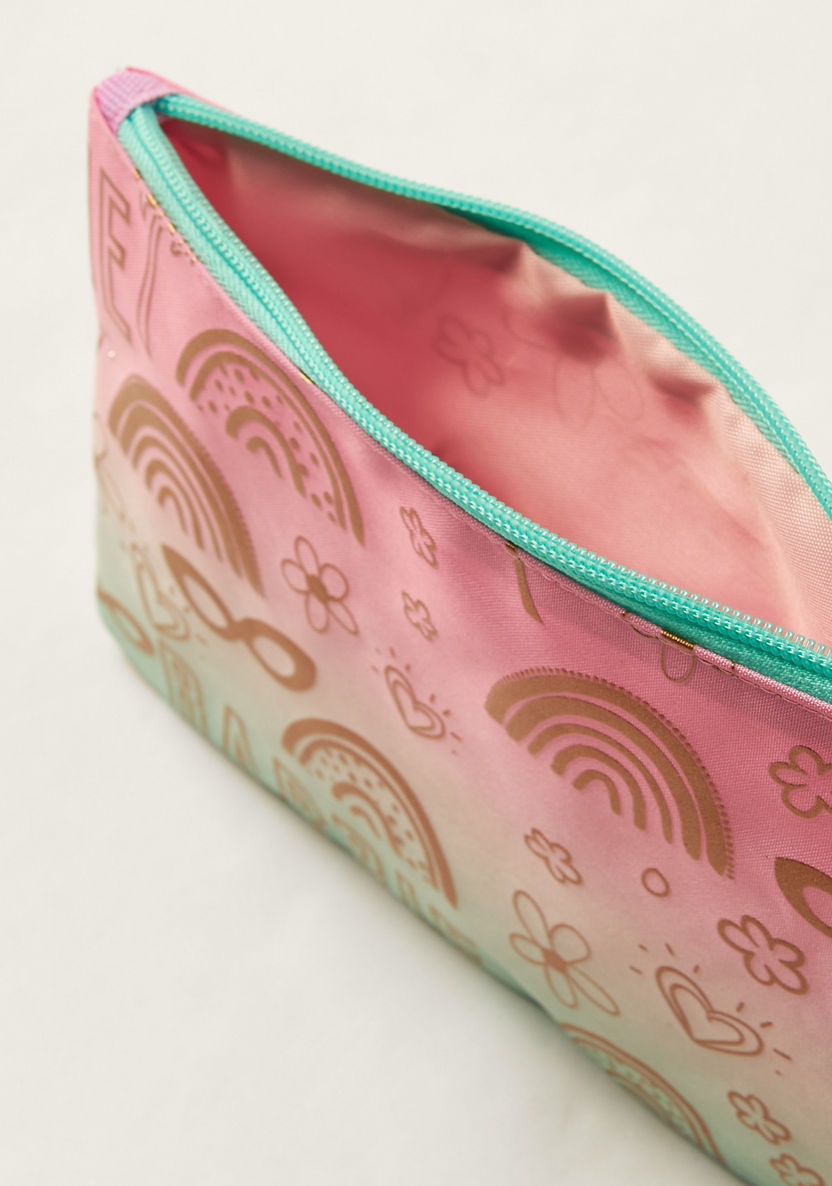 Barbie Printed Pencil Pouch with Zip Closure-Pencil Cases-image-3
