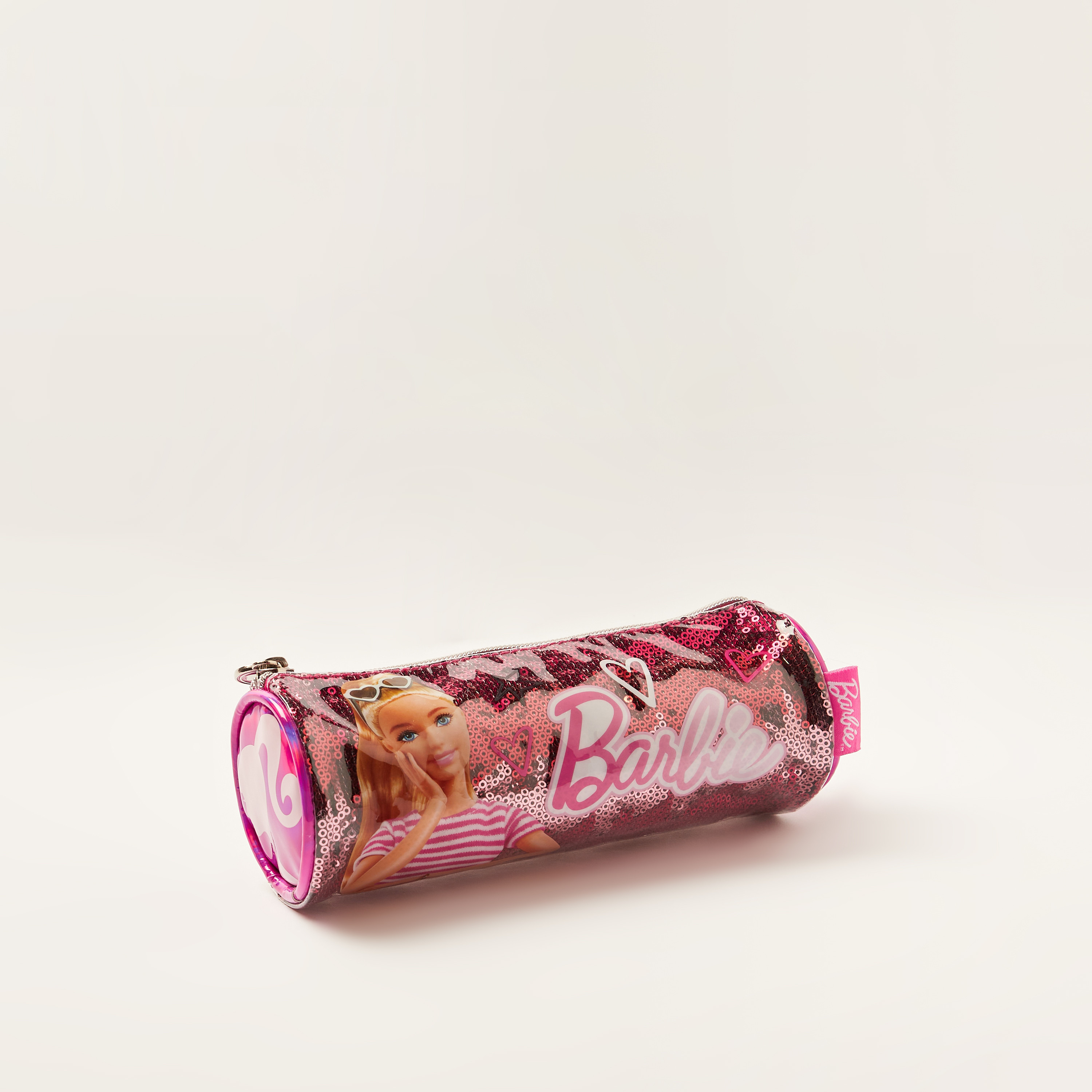 Barbie Printed Pencil Case with Zip Closure and Sequin Detail-school-stationery-pencilcases-image-2