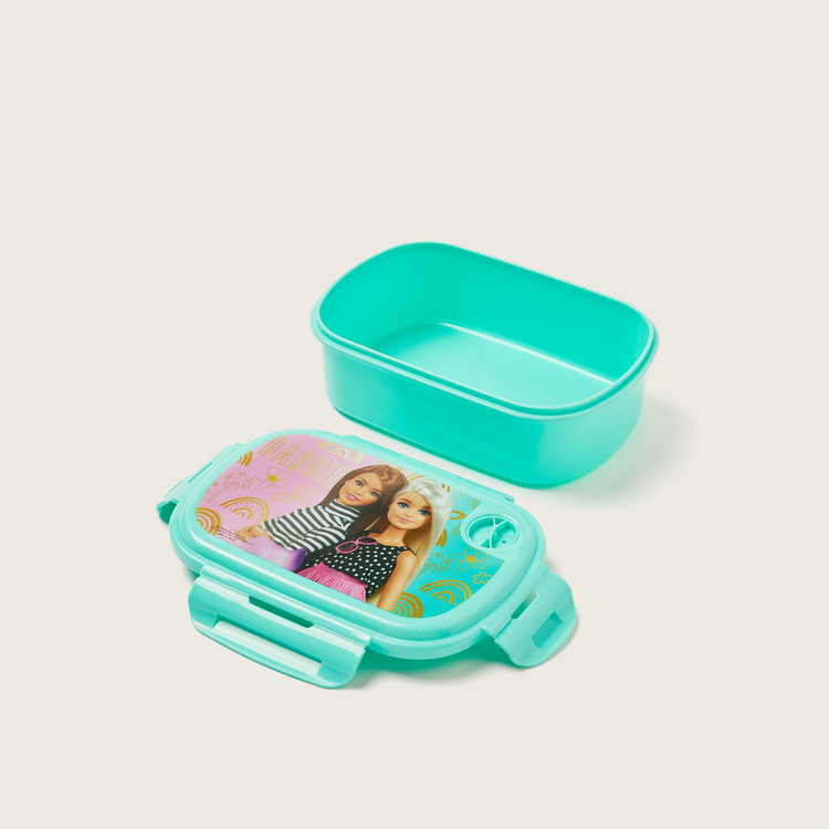 Barbie Printed Lunch Box with Clip Lock Lid
