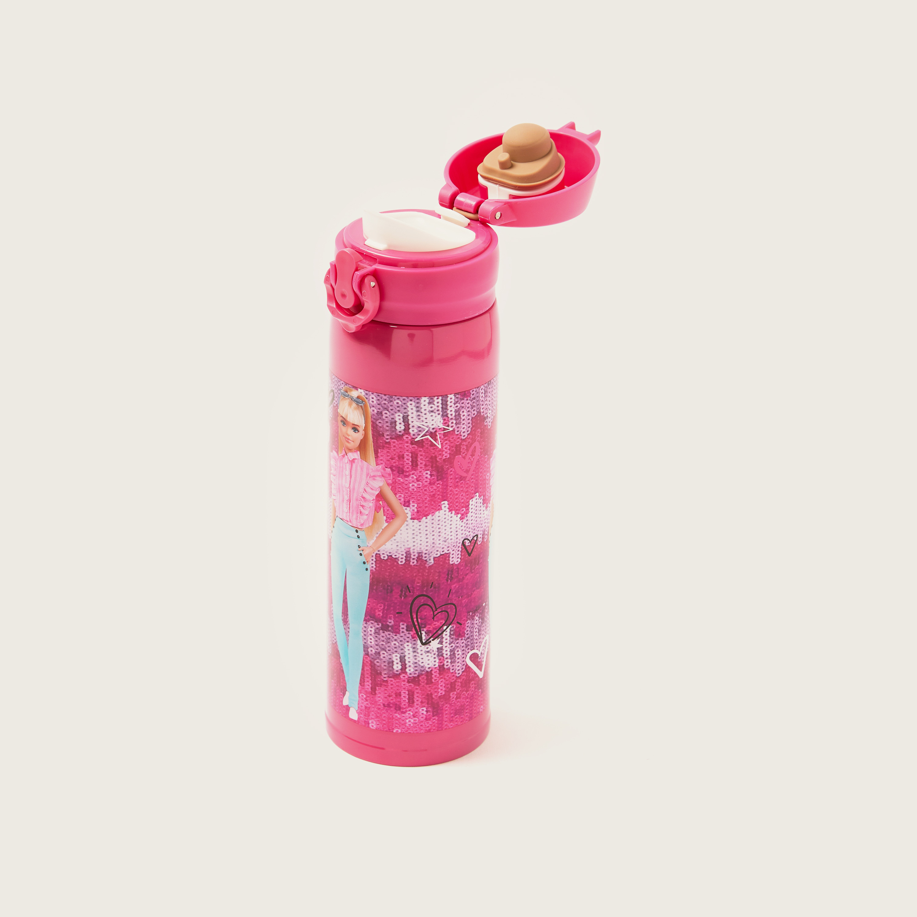 Barbie Print Water Bottle-school-waterbottles-image-2